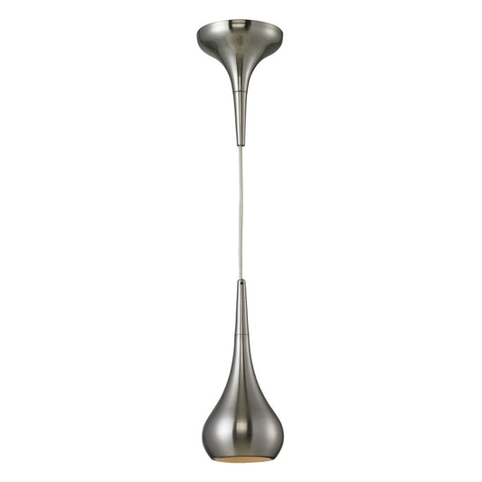 Atlas Lighting Lindsey 4in 1-Light Mini Pendant | Modern Satin Nickel and Nickel Metal Bell Shade | Kitchen Island & Dining Room | Model CL11623-NK