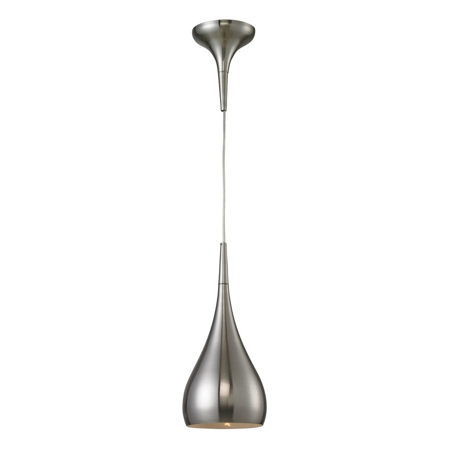 Atlas Lighting Lindsey 6in 1-Light Pendant | Modern Satin Nickel and Clear Glass Shade | Kitchen Island & Dining Room | Model CL11624-NK