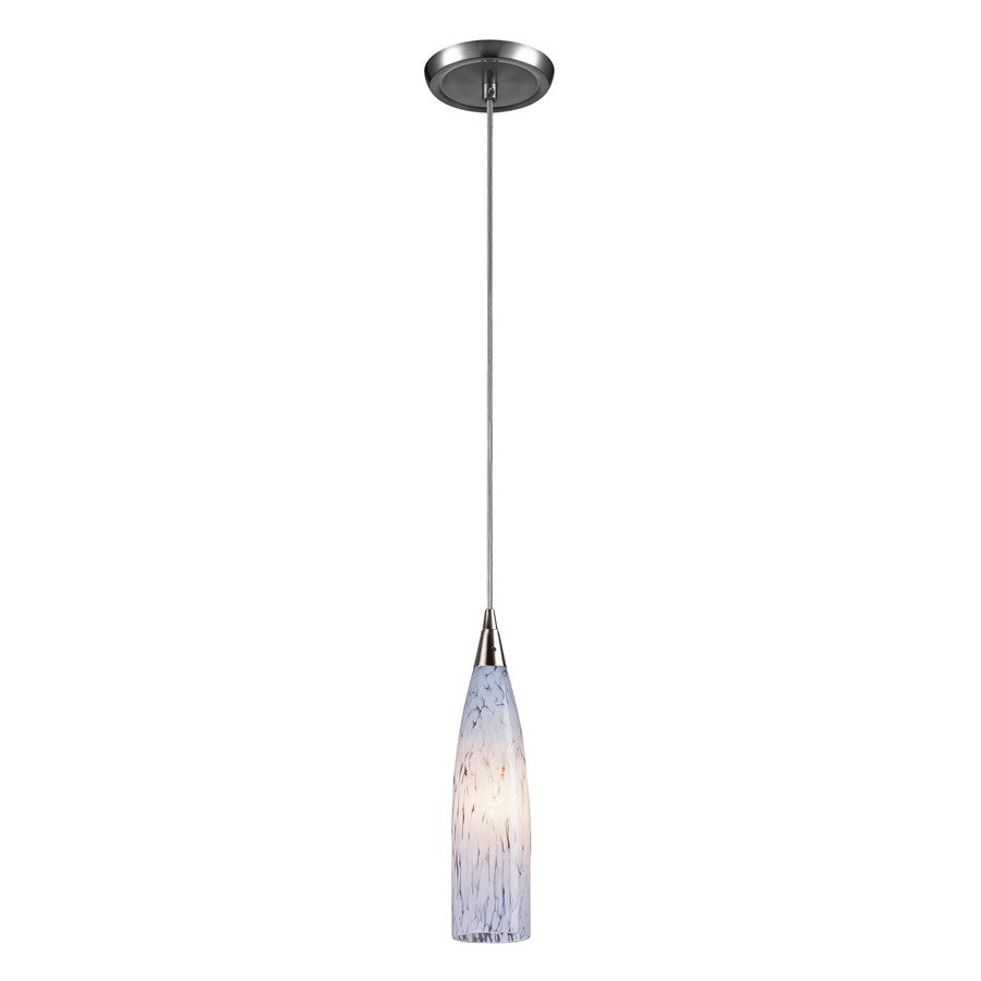 Atlas Lighting Lungo 3in 1-Light Pendant | Transitional Satin Nickel and White Frosted Glass | Kitchen Island & Dining Room | Model CL11625-WH