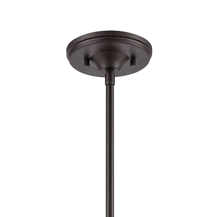 Atlas Lighting Manhattan Boutique 9in 1-Light Mini Pendant | Transitional Oil Rubbed Bronze and Clear Glass | Kitchen Island | Model CL11627-BZ