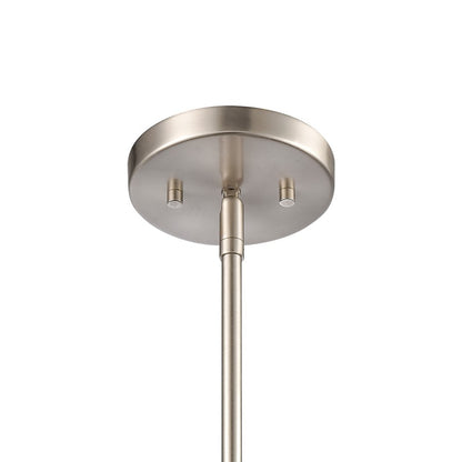 Atlas Lighting Market Square 5in 1-Light Mini Pendant | Transitional Brushed Nickel and Seeded Glass | Kitchen Island & Dining | Model CL11628-NK