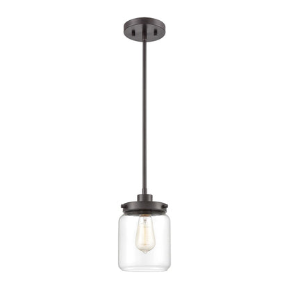 Atlas Lighting Mason 6in 1-Light Mini Pendant | Transitional Oil Rubbed Bronze and Clear Glass | Kitchen Island & Dining Room | Model CL11629-BZ