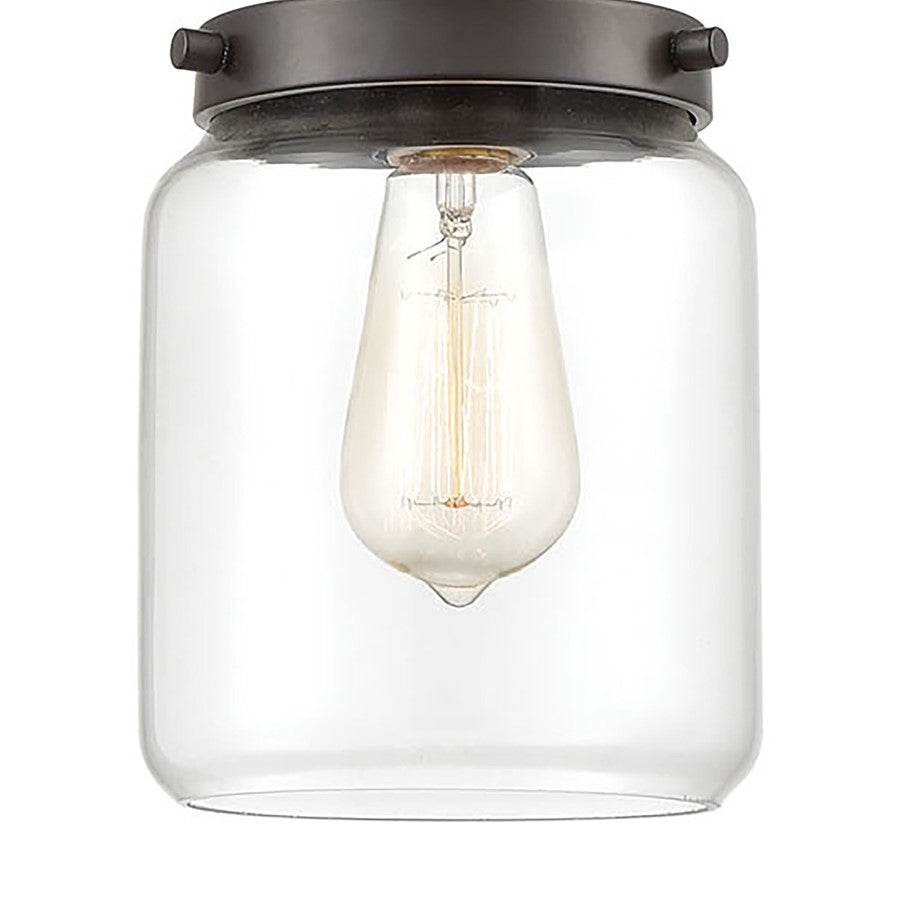 Atlas Lighting Mason 6in 1-Light Mini Pendant | Transitional Oil Rubbed Bronze and Clear Glass | Kitchen Island & Dining Room | Model CL11629-BZ
