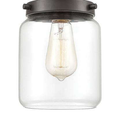 Atlas Lighting Mason 6in 1-Light Mini Pendant | Transitional Oil Rubbed Bronze and Clear Glass | Kitchen Island & Dining Room | Model CL11629-BZ