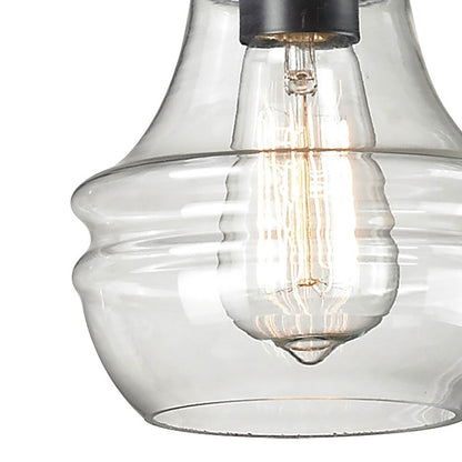 Atlas Lighting Menlow Park 6in 1-Light Mini Pendant | Transitional Oil Rubbed Bronze and Clear Glass | Kitchen Island & Dining | Model CL11632-BZ