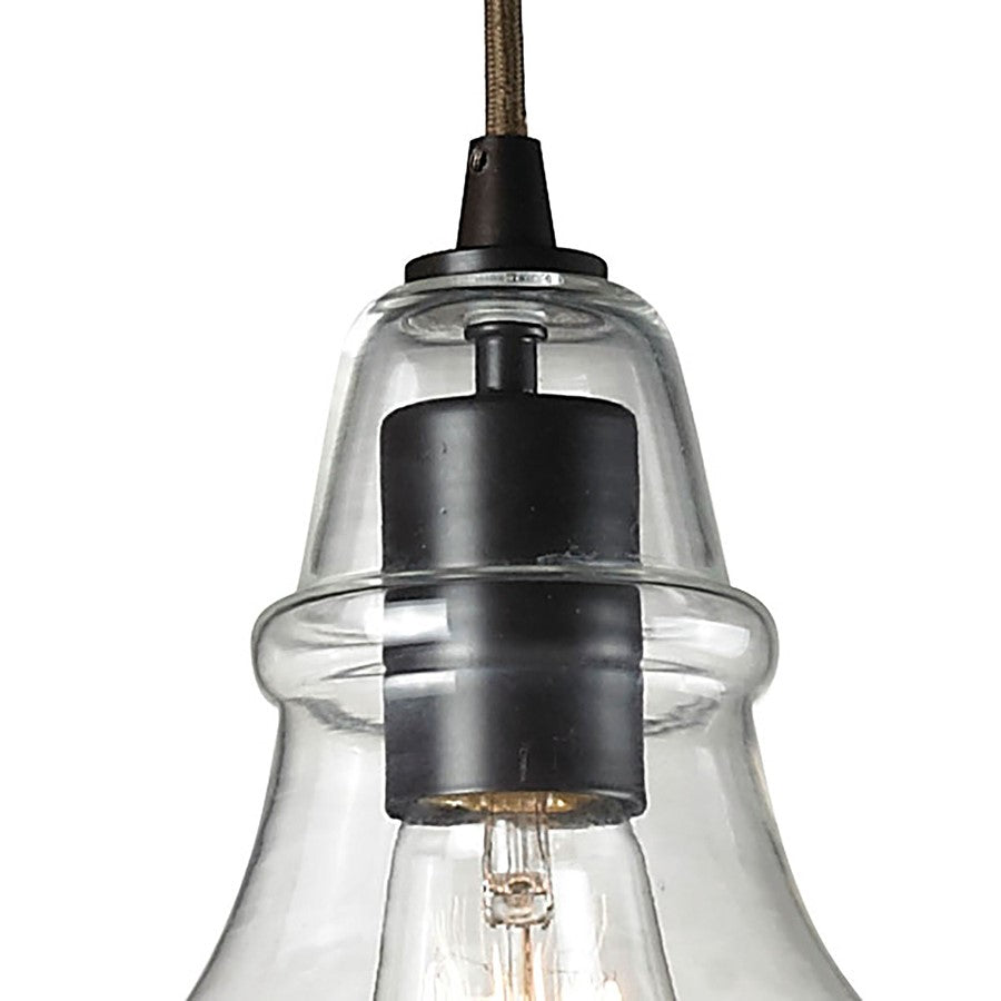Atlas Lighting Menlow Park 6in 1-Light Mini Pendant | Transitional Oil Rubbed Bronze and Clear Glass | Kitchen Island & Dining | Model CL11632-BZ