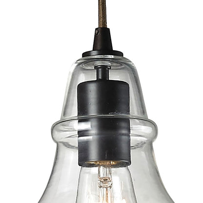 Atlas Lighting Menlow Park 6in 1-Light Mini Pendant | Transitional Oil Rubbed Bronze and Clear Glass | Kitchen Island & Dining | Model CL11632-BZ