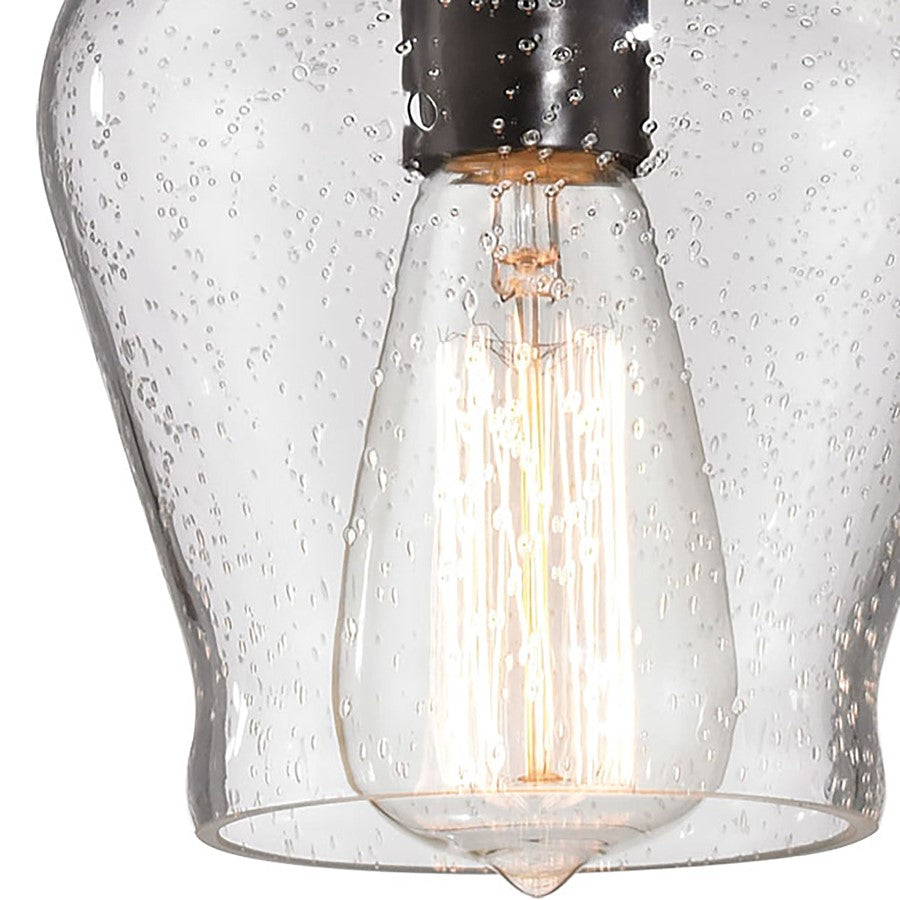 Atlas Lighting Menlow Park 6in 1-Light Mini Pendant | Transitional Oil Rubbed Bronze and Seeded Glass | Kitchen Island & Dining | Model CL11633-BZ