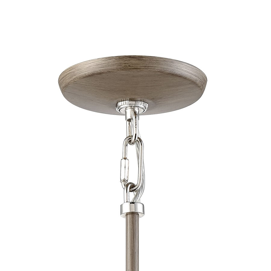 Atlas Mid-Century Schoolhouse 8in 1-Light Mini Pendant | Pecan Polished Nickel and White Glass | Kitchen Island & Dining Room | Model CL11635-BN