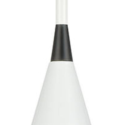 Atlas Lighting Mid-Century Schoolhouse 12in 1-Light Mini Pendant | Enamel White and Matte Black with White Glass | Kitchen Island | Model CL11636-WH