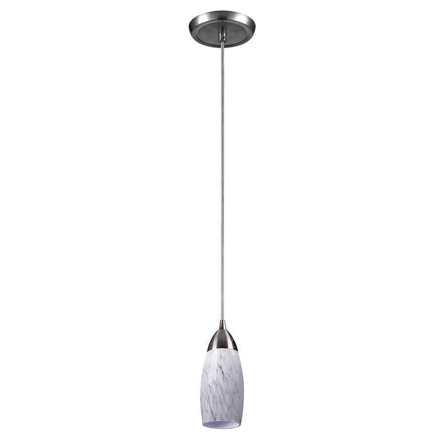 Atlas Lighting Milan 3in 1-Light Pendant | Transitional Snow White Glass and Satin Nickel | Kitchen Island & Dining Room | Model CL11637-WH2
