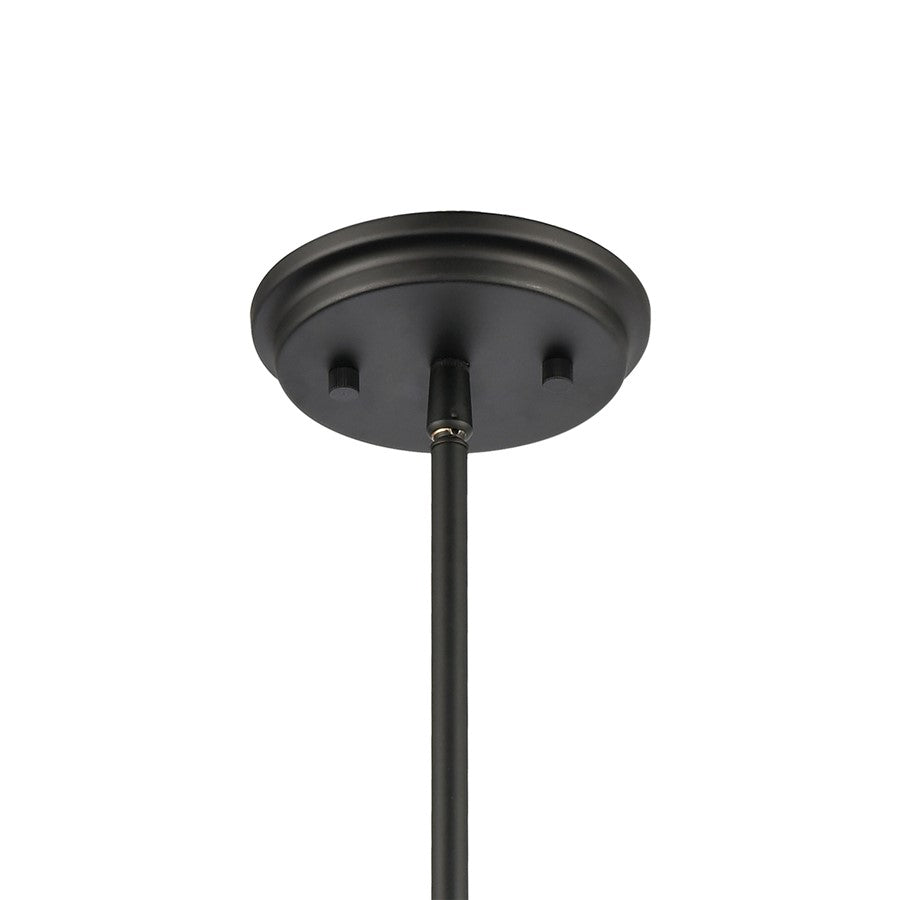 Atlas Lighting Millville 5in 1-Light Mini Pendant | Transitional Matte Black and Dark Oak Metal Cage | Kitchen Island & Dining | Model CL11638-BK