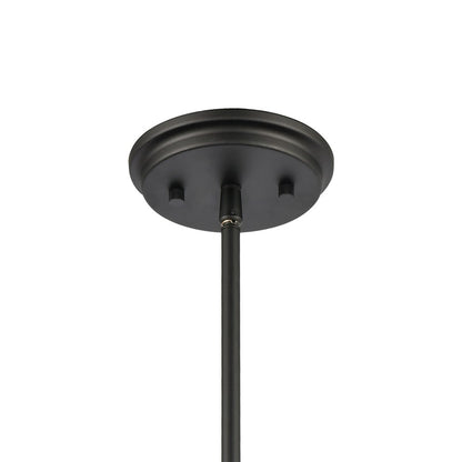 Atlas Lighting Millville 5in 1-Light Mini Pendant | Transitional Matte Black and Dark Oak Metal Cage | Kitchen Island & Dining | Model CL11638-BK