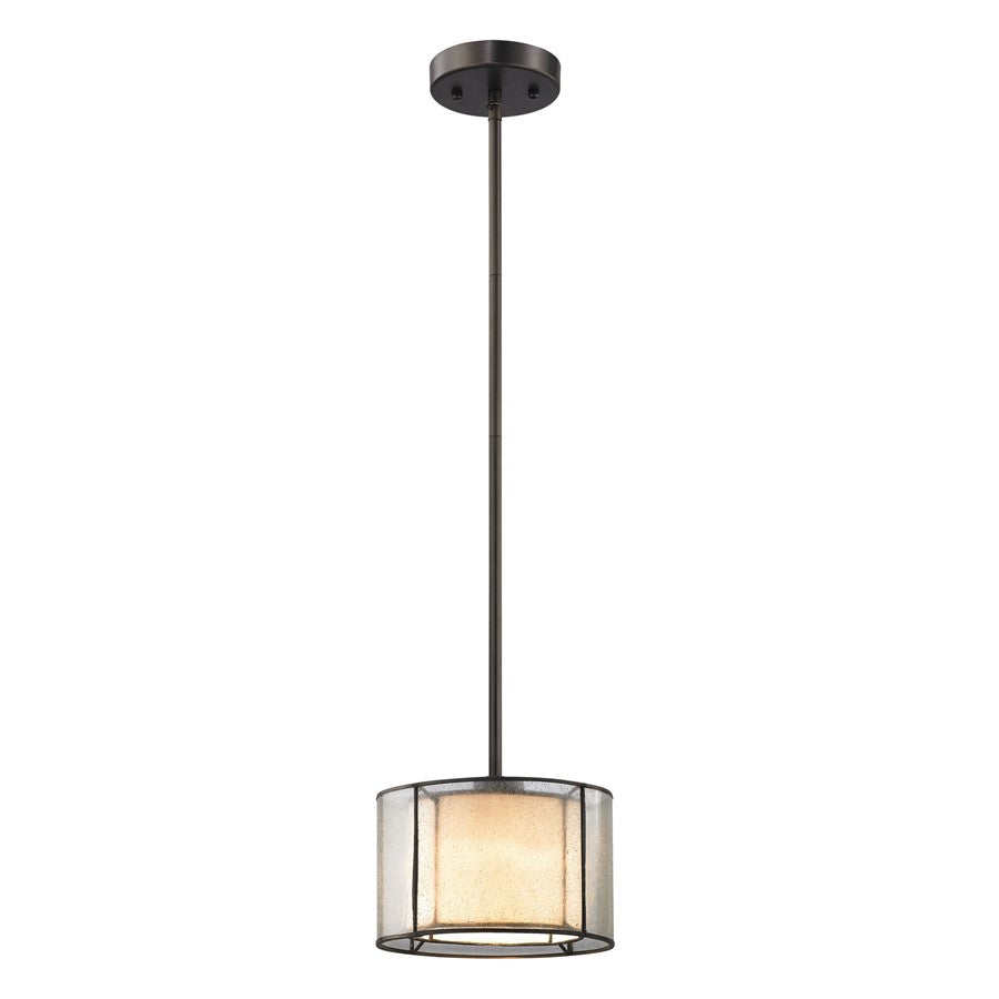 Atlas Lighting Mirage 8in 1-Light Mini Pendant | Transitional Tiffany Bronze and Clear Seeded Glass | Dining Room & Kitchen Island | Model CL11640-BZ