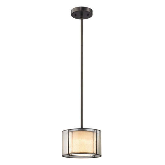 Atlas Lighting Mirage 8in 1-Light Mini Pendant | Transitional Tiffany Bronze and Clear Seeded Glass | Dining Room & Kitchen Island | Model CL11640-BZ