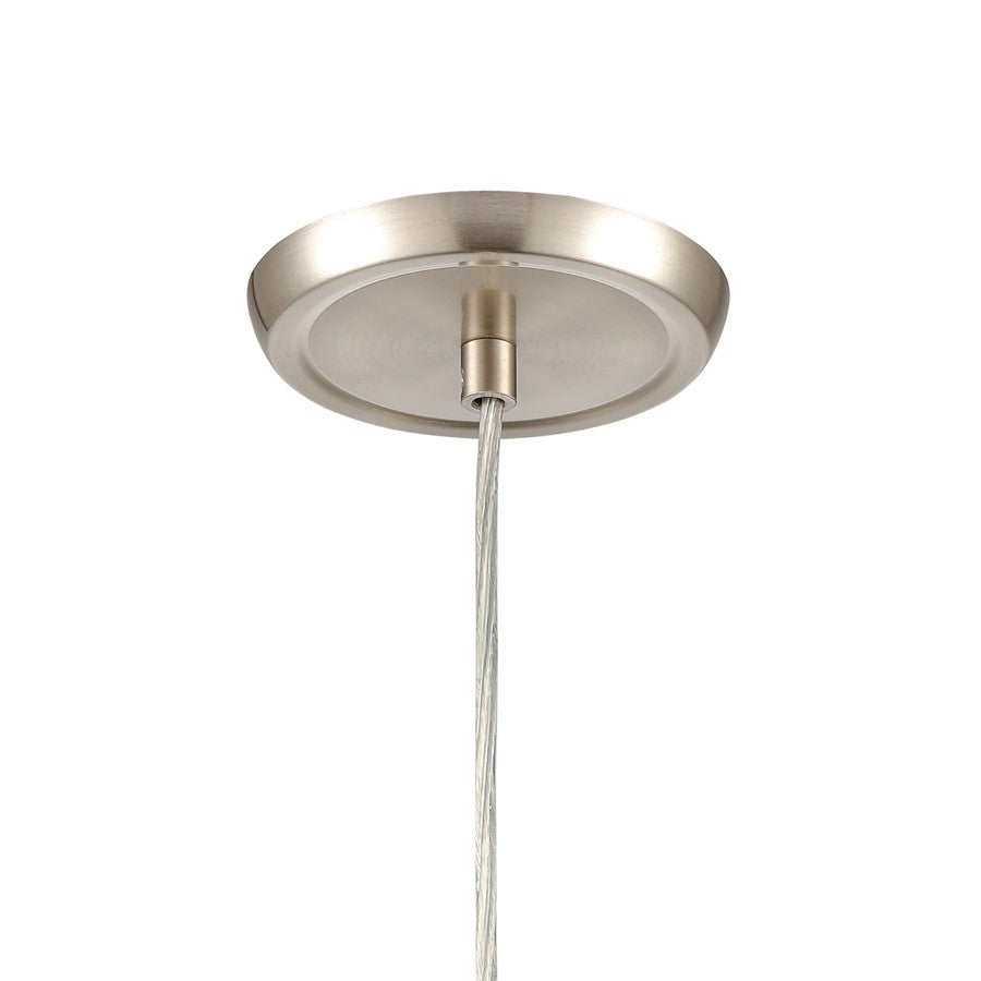 Atlas Lighting Miranda 5in 1-Light Mini Pendant | Modern Satin Nickel and White Seeded Glass | Kitchen Island & Dining Room | Model CL11641-NK