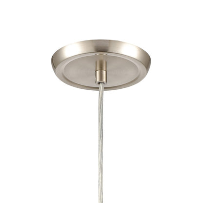 Atlas Lighting Miranda 5in 1-Light Mini Pendant | Modern Satin Nickel and White Seeded Glass | Kitchen Island & Dining Room | Model CL11641-NK