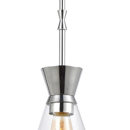 Atlas Lighting Modley 6in 1-Light Mini Pendant | Polished Chrome and Clear Glass | Kitchen Island & Dining Room | 6 x 6 x 13 in | Model CL11642-CH