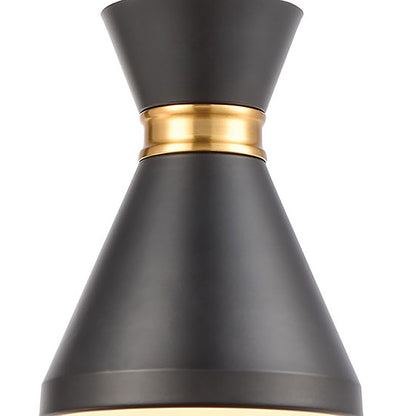 Atlas Lighting Modley 7in 1-Light Mini Pendant | Matte Black and Brushed Brass | Kitchen Island & Dining Room | 7 x 7 x 10 in | Model CL11643-BK