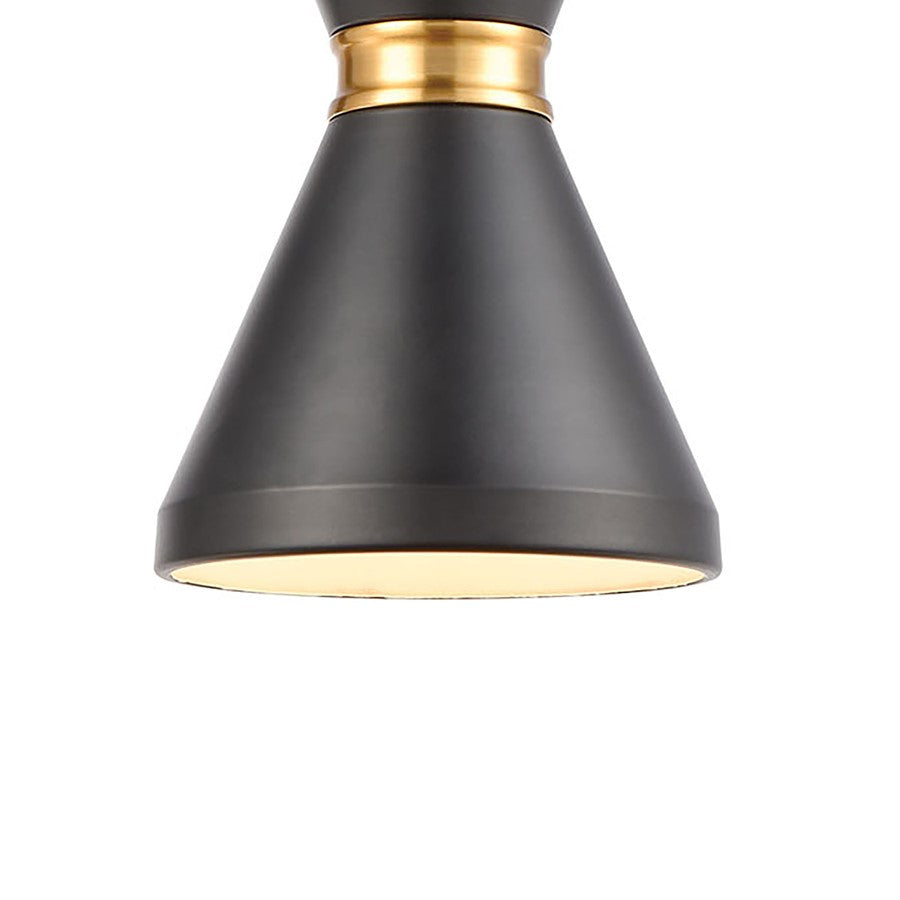 Atlas Lighting Modley 7in 1-Light Mini Pendant | Matte Black and Brushed Brass | Kitchen Island & Dining Room | 7 x 7 x 10 in | Model CL11643-BK