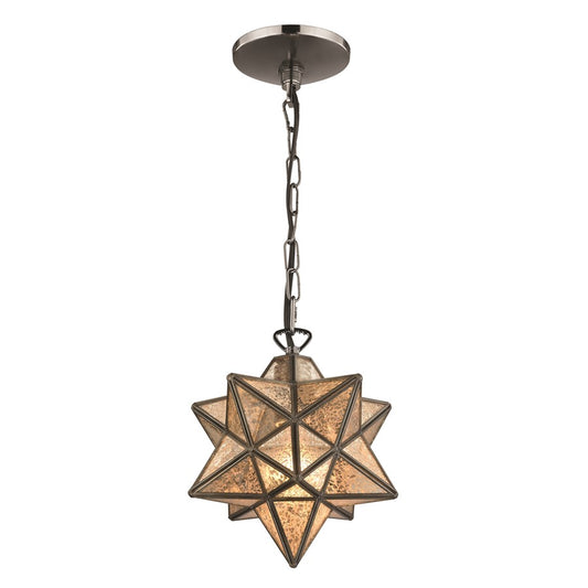 Atlas Lighting Moravian Star 9" 1Lt Mini Pendant, Bronze/Mercury - CL11644-BZ2