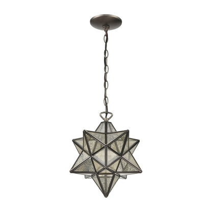 Atlas Lighting Moravian Star 9" 1Lt Mini Pendant, Bronze/Mercury
