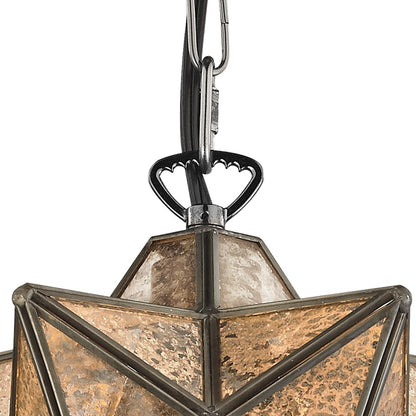 Atlas Lighting Moravian Star 9" 1Lt Mini Pendant, Bronze/Mercury