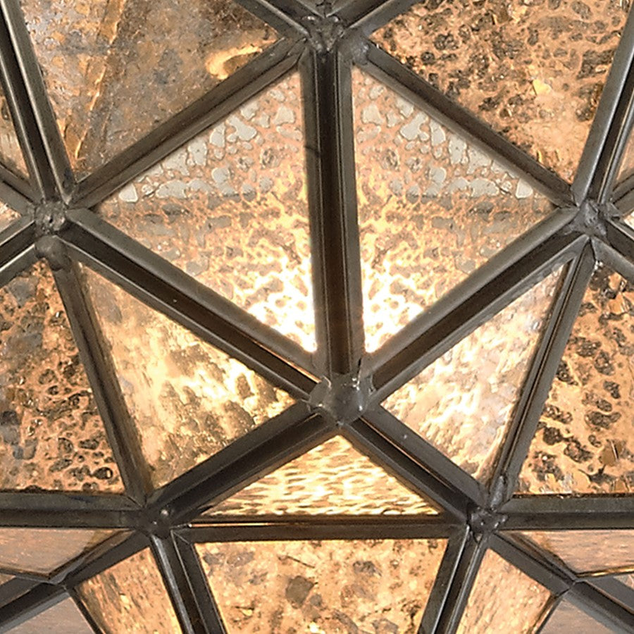 Atlas Lighting Moravian Star 9" 1Lt Mini Pendant, Bronze/Mercury