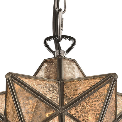 Atlas Lighting Moravian Star 9" 1Lt Mini Pendant, Bronze/Mercury
