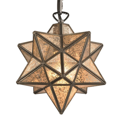 Atlas Lighting Moravian Star 9" 1Lt Mini Pendant, Bronze/Mercury