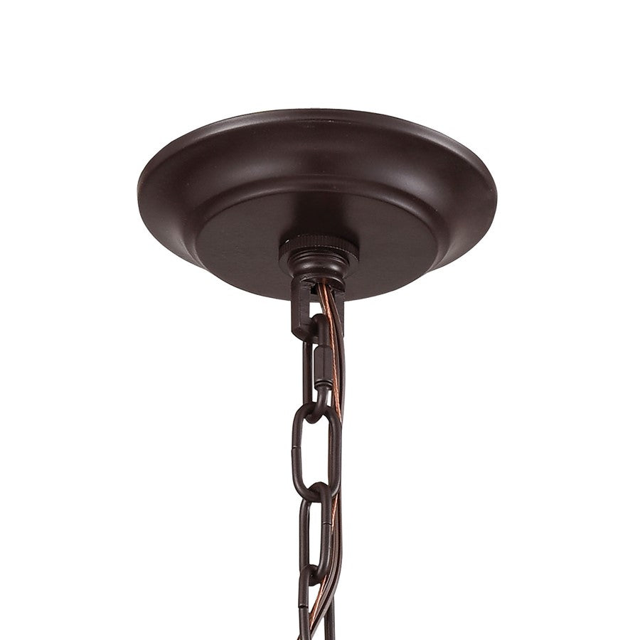 Atlas Lighting Natural Rope 12in 1-Light Mini Pendant | Transitional Oil Rubbed Bronze and Natural Rope | Kitchen Island & Dining | Model CL11650-BZ