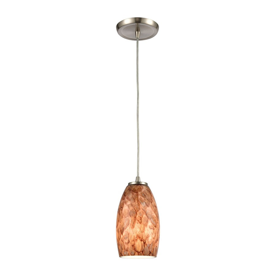 Atlas Lighting Nature's Collage 5in 1-Light Mini Pendant | Transitional Brown Glass and Satin Nickel | Kitchen Island & Dining | Model CL11651-BN