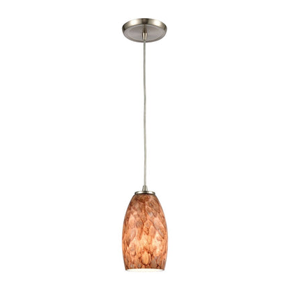 Atlas Lighting Nature's Collage 5in 1-Light Mini Pendant | Transitional Brown Glass and Satin Nickel | Kitchen Island & Dining | Model CL11651-BN
