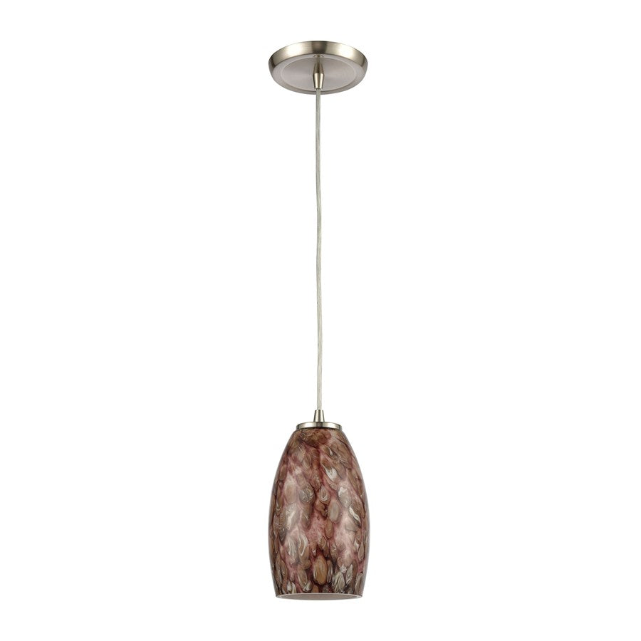 Atlas Lighting Nature's Collage 5in 1-Light Mini Pendant | Transitional Brown Glass and Satin Nickel | Kitchen Island & Dining | Model CL11651-BN