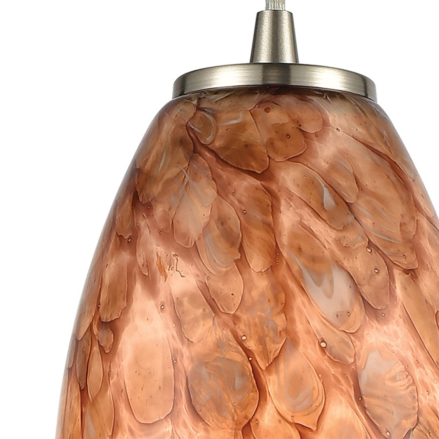 Atlas Lighting Nature's Collage 5in 1-Light Mini Pendant | Transitional Brown Glass and Satin Nickel | Kitchen Island & Dining | Model CL11651-BN