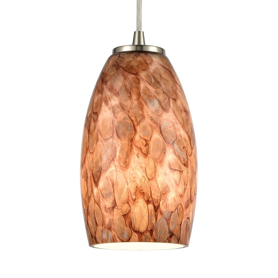 Atlas Lighting Nature's Collage 5in 1-Light Mini Pendant | Transitional Brown Glass and Satin Nickel | Kitchen Island & Dining | Model CL11651-BN