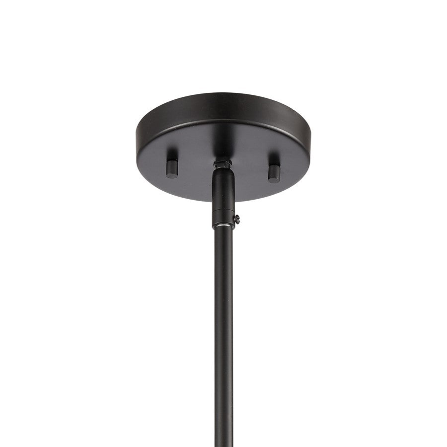 Atlas Lighting Oakland 4in 1-Light Mini Pendant | Modern Black and Clear Glass | Kitchen Island & Dining Room | 4 x 4 x 8 in | Model CL11655-BK