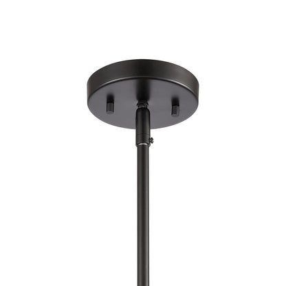 Atlas Lighting Oakland 4in 1-Light Mini Pendant | Modern Black and Clear Glass | Kitchen Island & Dining Room | 4 x 4 x 8 in | Model CL11655-BK