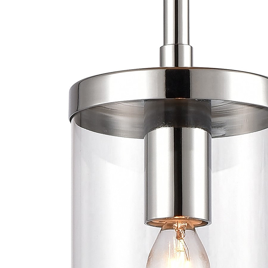Atlas Lighting Oakland 4in 1-Light Mini Pendant | Modern Chrome and Clear Glass | Kitchen Island & Dining Room | 4 x 4 x 8 in | Model CL11655-CH