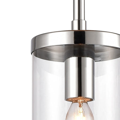 Atlas Lighting Oakland 4in 1-Light Mini Pendant | Modern Chrome and Clear Glass | Kitchen Island & Dining Room | 4 x 4 x 8 in | Model CL11655-CH