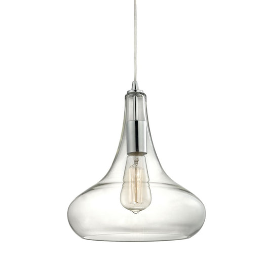 Atlas Lighting Orbital 10in 1-Light Pendant | Modern Polished Chrome and Clear Glass | Kitchen Island & Dining Room | Model CL11657-CH