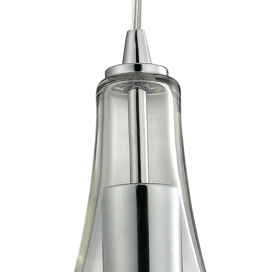 Atlas Lighting Orbital 10in 1-Light Pendant | Modern Polished Chrome and Clear Glass | Kitchen Island & Dining Room | Model CL11657-CH
