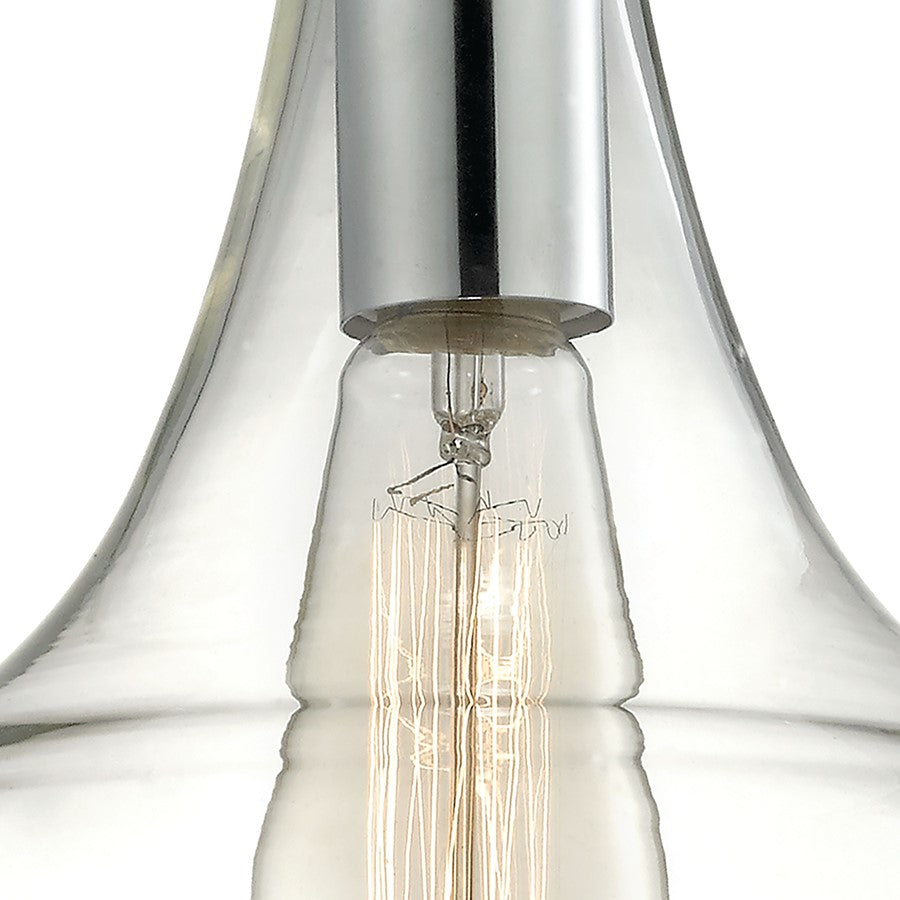 Atlas Lighting Orbital 10in 1-Light Pendant | Modern Polished Chrome and Clear Glass | Kitchen Island & Dining Room | Model CL11657-CH