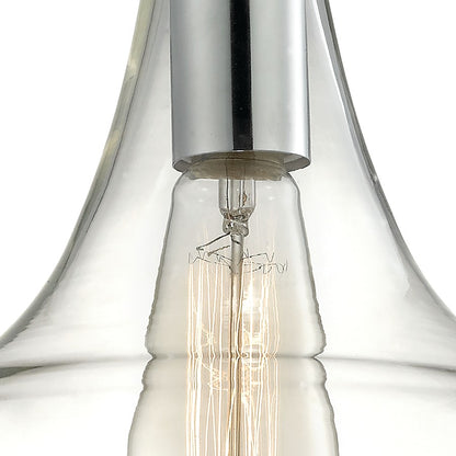 Atlas Lighting Orbital 10in 1-Light Pendant | Modern Polished Chrome and Clear Glass | Kitchen Island & Dining Room | Model CL11657-CH