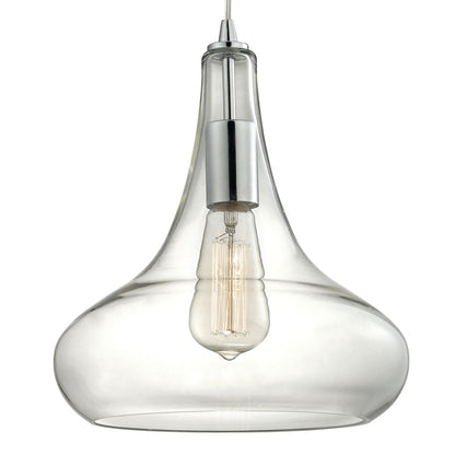 Atlas Lighting Orbital 10in 1-Light Pendant | Modern Polished Chrome and Clear Glass | Kitchen Island & Dining Room | Model CL11657-CH