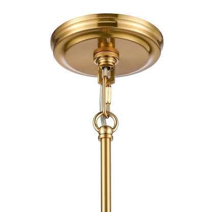 Atlas Lighting Orinoco 8in 1-Light Mini Pendant | Traditional Satin Brass and Clear Glass | Kitchen Island & Dining Room | Model CL11658-BS