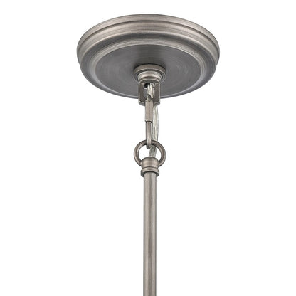Atlas Lighting Orinoco 8in 1-Light Mini Pendant | Traditional Weathered Zinc and Clear Glass | Kitchen Island & Dining Room | Model CL11658-SV