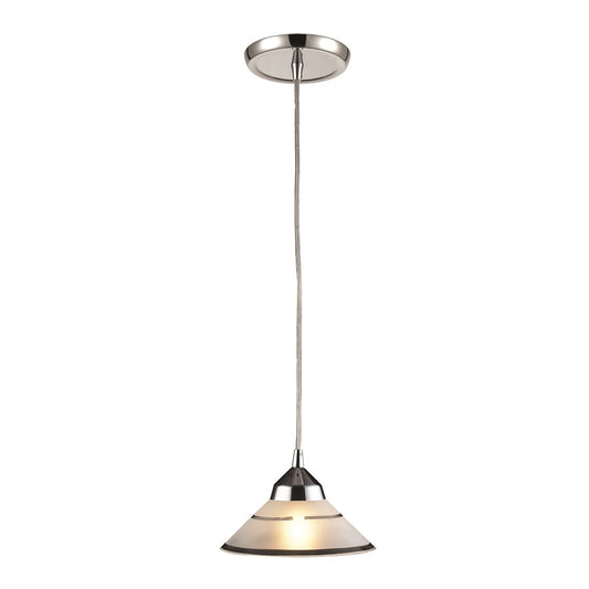 Atlas Lighting Refraction 7in 1-Light Pendant | Modern Polished Chrome and White Glass | Kitchen Island & Dining Room | Model CL11667-WH