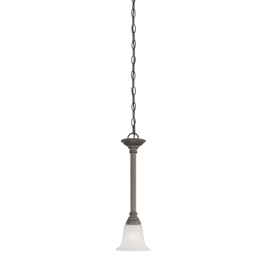Atlas Lighting Riva 6in 1-Light Mini Pendant | Transitional Painted Bronze and White Glass | Kitchen Island & Dining Room | Model CL11670-BZ