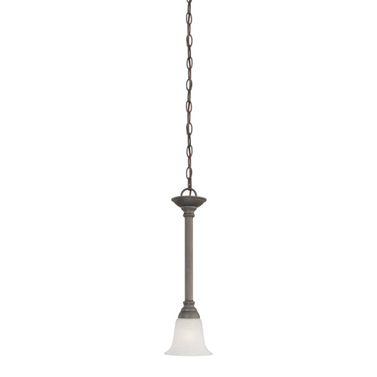 Atlas Lighting Riva 6in 1-Light Mini Pendant | Transitional Painted Bronze and White Glass | Kitchen Island & Dining Room | Model CL11670-BZ